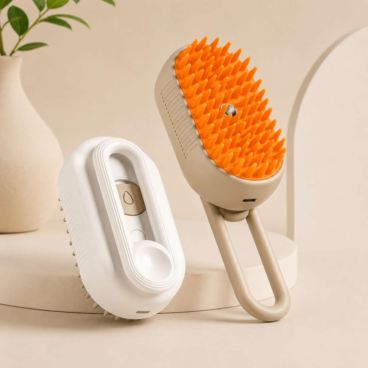 Brosse de toilettage vapeur sans fil pour animaux, vue packshot